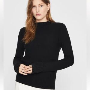 𝅺club Monaco Black Cotton Crew Neck Lightweight Sweater XXS